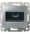 Информационная розетка RJ 45 - категория 5e - UTP - 1 выход - с захватами Legrand Valena, алюминий {PRODUCT_REFERENCE}
