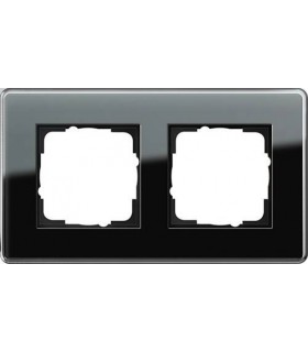 Рамка на 2 поста Gira Esprit Glass C, черное стекло 0212505