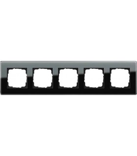 Рамка на 5 постов Gira Esprit Glass C, черное стекло 0215505