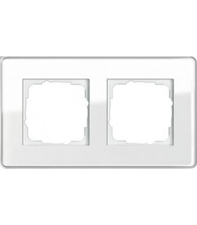 Рамка на 2 поста Gira Esprit Glass C, белое стекло 0212512