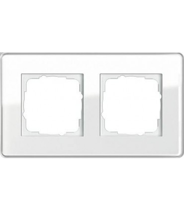 Рамка на 2 поста Gira Esprit Glass C, белое стекло 0212512