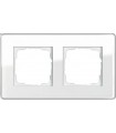 Рамка на 2 поста Gira Esprit Glass C, белое стекло 0212512