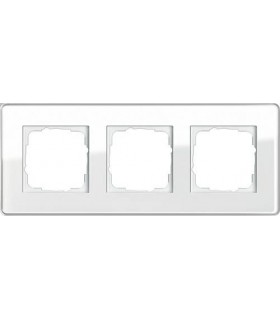 Рамка на 3 поста Gira Esprit Glass C, белое стекло 0213512