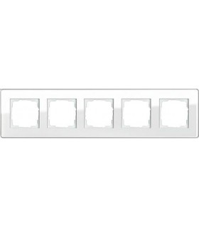 Рамка на 5 постов Gira Esprit Glass C, белое стекло 0215512