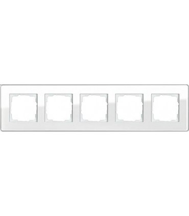 Рамка на 5 постов Gira Esprit Glass C, белое стекло 0215512