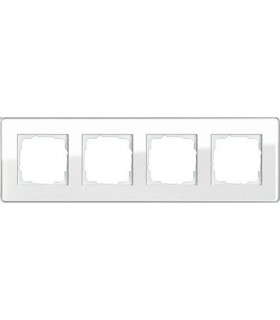 Рамка на 4 поста Gira Esprit Glass C, белое стекло 0214512