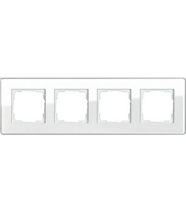 Рамка на 4 поста Gira Esprit Glass C, белое стекло 0214512