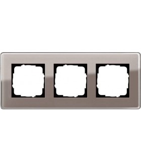 Рамка на 3 поста Gira Esprit Glass C, дымчатое стекло 0213522