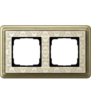 Рамка на 2 поста Gira ClassiX Art, бронза/кремовыая 0212663