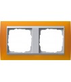 Рамка на 2 поста Gira Event, Opaque янтарный/алюминий 021269