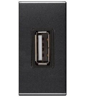 Механизм зарядного устройства USB (1 модуль) 750 мА ABB Niessen Zenit, антрацит N2185 AN