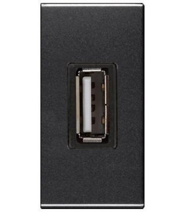 Механизм зарядного устройства USB (1 модуль) 750 мА ABB Niessen Zenit, антрацит N2185 AN