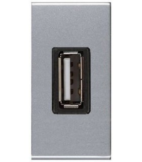 Механизм зарядного устройства USB (1 модуль) 750 мА ABB Niessen Zenit, серебристый N2185 PL