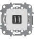 Механизм зарядного устройства USB (2 модуля) 2х750 мА / 1 х1500 мА ABB Niessen Zenit, альпийский белый N2285 BL