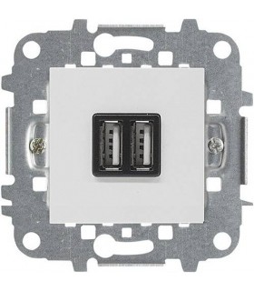 Механизм зарядного устройства USB (2 модуля) 2х750 мА / 1 х1500 мА ABB Niessen Zenit, альпийский белый N2285 BL