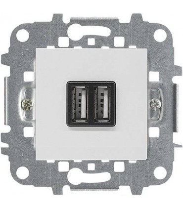 Механизм зарядного устройства USB (2 модуля) 2х750 мА / 1 х1500 мА ABB Niessen Zenit, альпийский белый N2285 BL