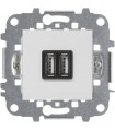 Механизм зарядного устройства USB (2 модуля) 2х750 мА / 1 х1500 мА ABB Niessen Zenit, альпийский белый N2285 BL