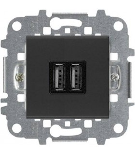 Механизм зарядного устройства USB (2 модуля) 2х750 мА / 1х1500 мА ABB Niessen Zenit, антрацит N2285 AN
