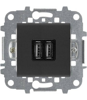 Механизм зарядного устройства USB (2 модуля) 2х750 мА / 1х1500 мА ABB Niessen Zenit, антрацит N2285 AN