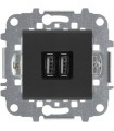 Механизм зарядного устройства USB (2 модуля) 2х750 мА / 1х1500 мА ABB Niessen Zenit, антрацит N2285 AN