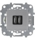 Механизм зарядного устройства USB (2 модуля) 2х750 мА / 1х1500 мА ABB Niessen Zenit, серебристый N2285 PL