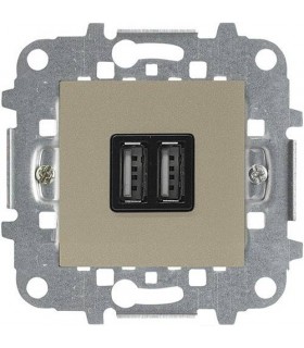 Механизм зарядного устройства USB (2 модуля) 2х750 мА / 1х1500 мА ABB Niessen Zenit, шампань N2285 CV