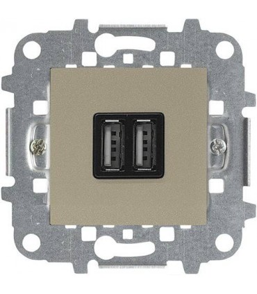 Механизм зарядного устройства USB (2 модуля) 2х750 мА / 1х1500 мА ABB Niessen Zenit, шампань N2285 CV