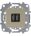 Механизм зарядного устройства USB (2 модуля) 2х750 мА / 1х1500 мА ABB Niessen Zenit, шампань N2285 CV