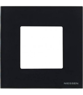 Рамка на 1 пост (2 модуля) ABB Niessen Zenit, стекло черное N2271 CN