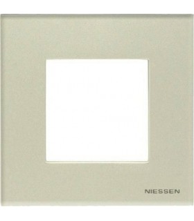 Рамка на 1 пост (2 модуля) ABB Niessen Zenit, стекло жемчужное N2271 CP