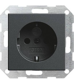 Розетка с/з с защитными шторками Gira System 55, антрацит 045328