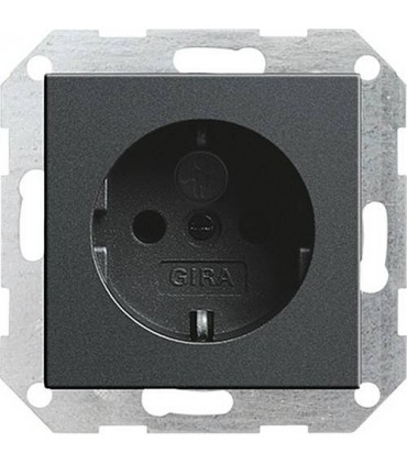 Розетка с/з с защитными шторками Gira System 55, антрацит 045328