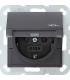 Розетка с/з с кышкой Gira System 55, антрацит 045428