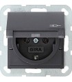 Розетка с/з с кышкой Gira System 55, антрацит 045428