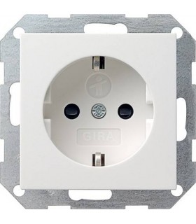Розетка с/з с защитными шторками Gira System 55, белый 045327