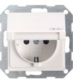 Розетка с/з с кышкой Gira System 55, белый 045427