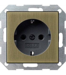 Розетка с/з Gira System 55, бронза/антрацит 0188603