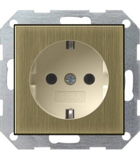 Розетка с/з Gira System 55, бронза/кремовый 0188613