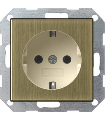 Розетка с/з Gira System 55, бронза/кремовый 0188613