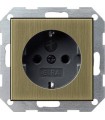 Розетка с/з с защитными шторками Gira System 55, бронза/антрацит 0453603