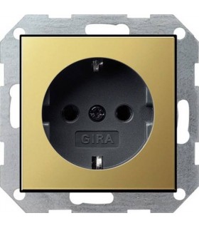 Розетка с/з Gira System 55, латунь/антрацит 0188604