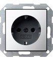 Розетка 2к+3 16А Gira System 55, хром/черный 0188605