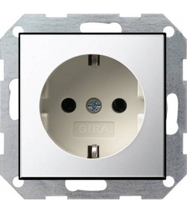 Розетка 2к+3 16А Gira System 55, хром/кремовый 0188615