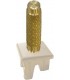 Ручка тумблерного типа с гравировкой FEDE, bright gold/бежевое основание FD02317OB-A