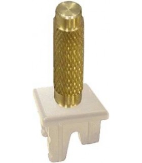 Ручка тумблерного типа с гравировкой FEDE, bright gold/бежевое основание FD02317OB-A
