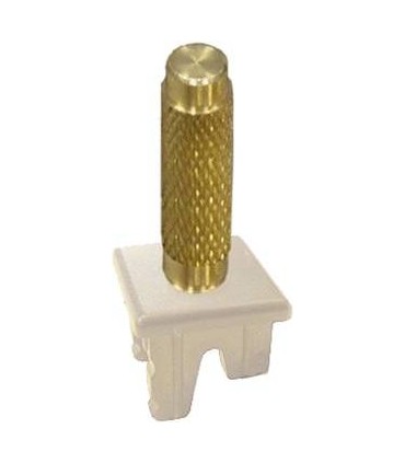 Ручка тумблерного типа с гравировкой FEDE, bright gold/бежевое основание FD02317OB-A