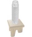 Ручка тумблерного типа с гравировкой FEDE, white/бежевое основание FD02317WH-A