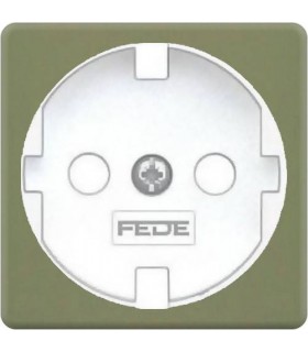 Обрамление розетки 2к+з FEDE, green olive + white FD04314GO