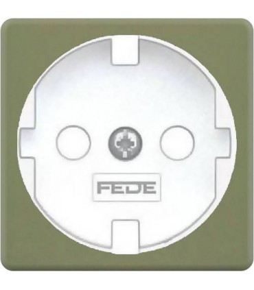 Обрамление розетки 2к+з FEDE, green olive + white FD04314GO