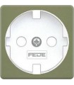 Обрамление розетки 2к+з FEDE, green olive + white FD04314GO